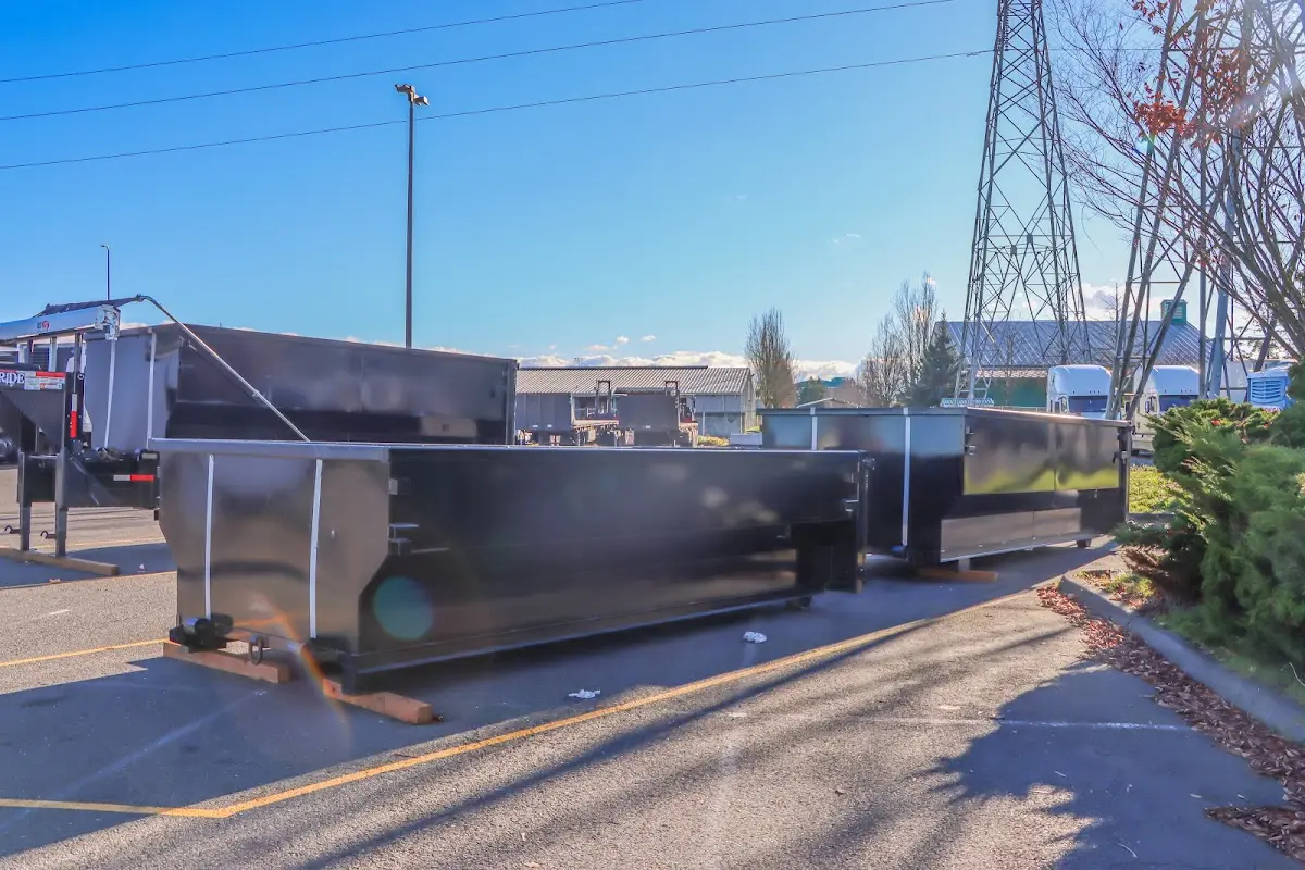 Roll-off dumpster ready for waste disposal at job site for 2 Yard Dumpster Rental in Lower Pottsgrove